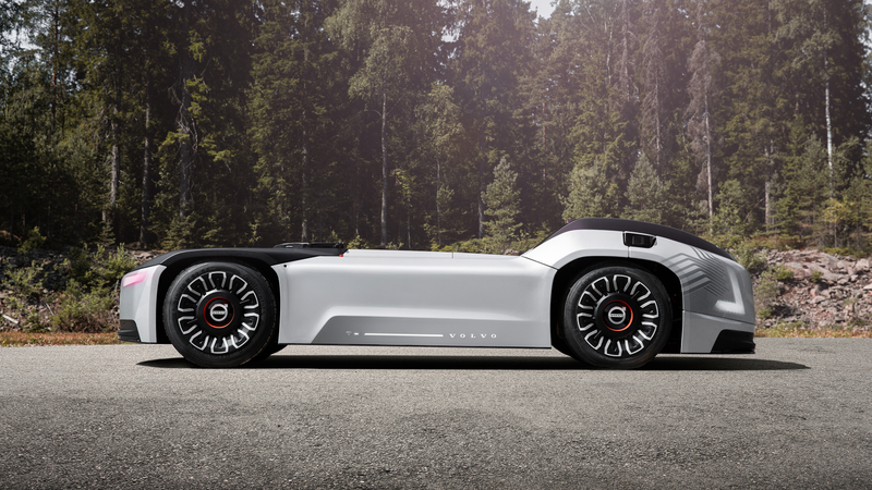 Illustration for article titled Volvo's Latest Autonomous Truck Concept Is Just Motors, Wheels and a Battery